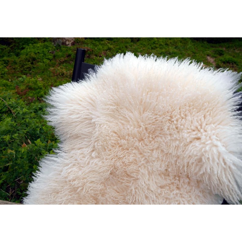 Lammeskind hvid "krllet" 90-110 cm
