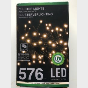 Lyskde med 576 varme hvide diode lys - ttsiddende (cluster)