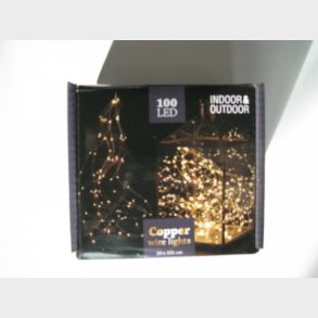 Lyskde kobber med 100 varme hvide microdiode lys