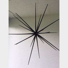 Stjerne sort glitter - 38 cm